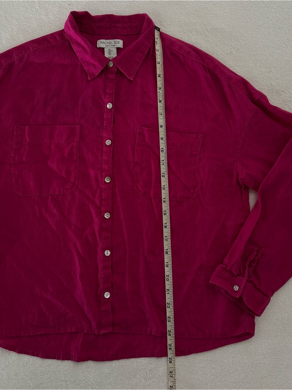 Rachel Zoe Women's Large
Magenta Pink 100% Linen
Boxy Button Down Shirt
Summer - Picture 8 of 8